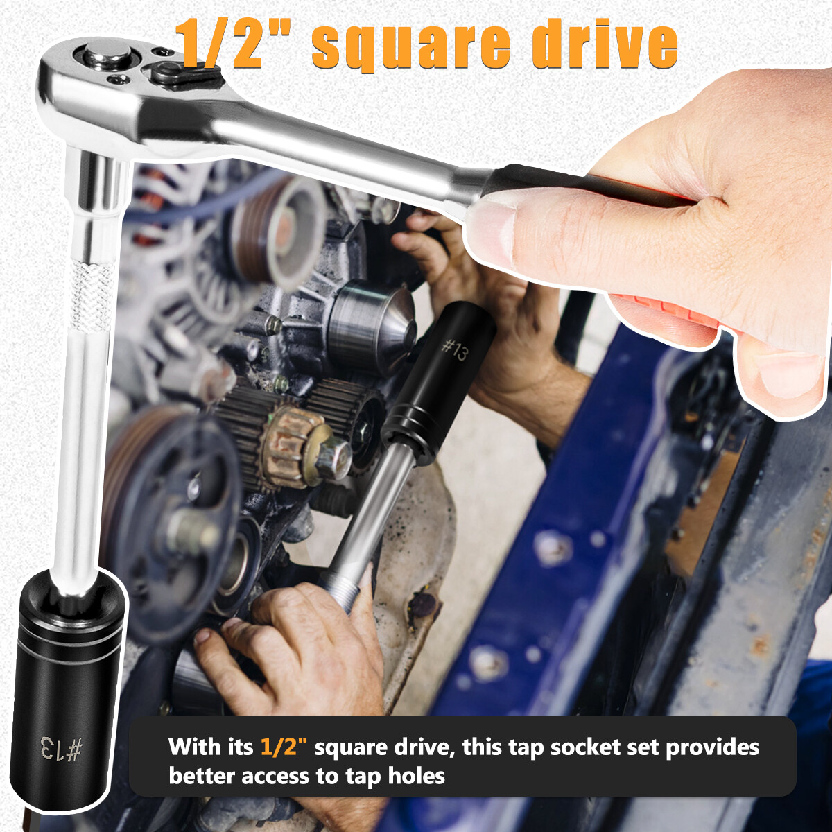 5pc 71670 Extra Large Tap Holding Socket Set with holder 5/8″11/16″,3/4″,7/8″,1″