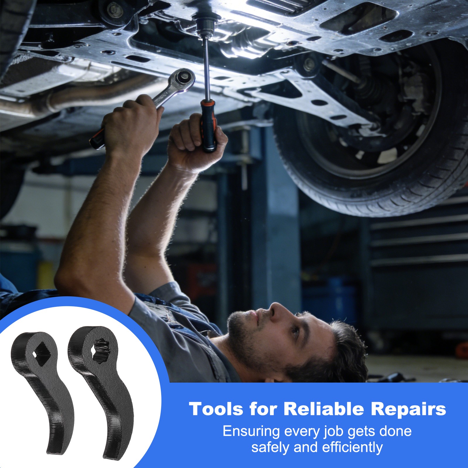 2PCS Pry Bar Wrench Adapter, 3/8″ D Square Star-shaped Carbon Pry Bar Wrench
