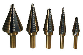 ATD 5pc Step Drill Bit Set with Case, non-slip shanks, Black & Gold finish #9200