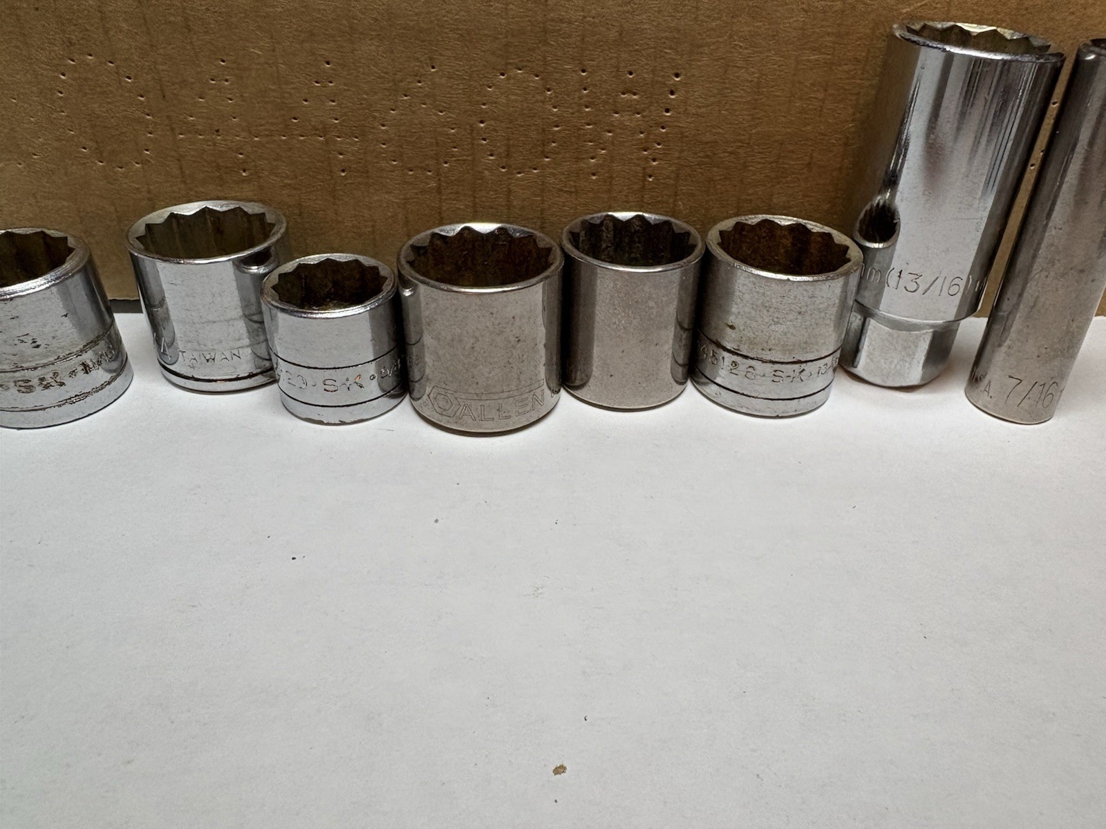 Mixed Lot SAE & Metric 6 & 12 Pt Sockets 3/8” Drive Mix Brand SK Allen Pittsburg