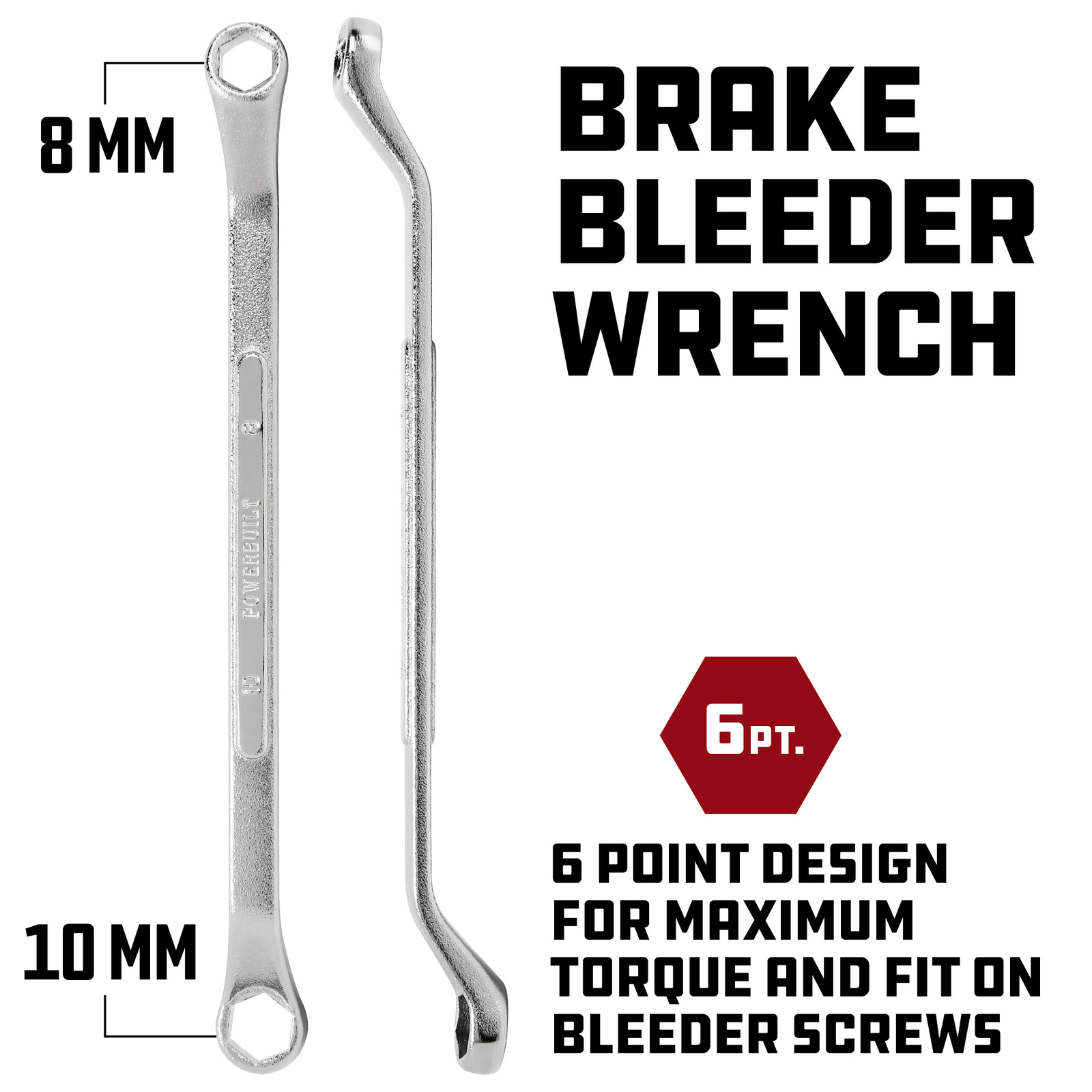 Powerbuilt 8mm x 10mm Brake Bleeder Wrench – 648408