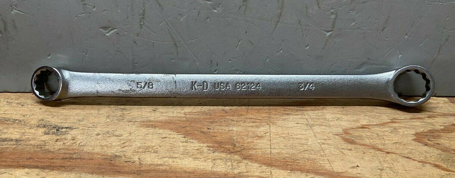 KD Tools 62124 Satin 5/8″ x 3/4″ Double Box End Wrench 12 Point USA