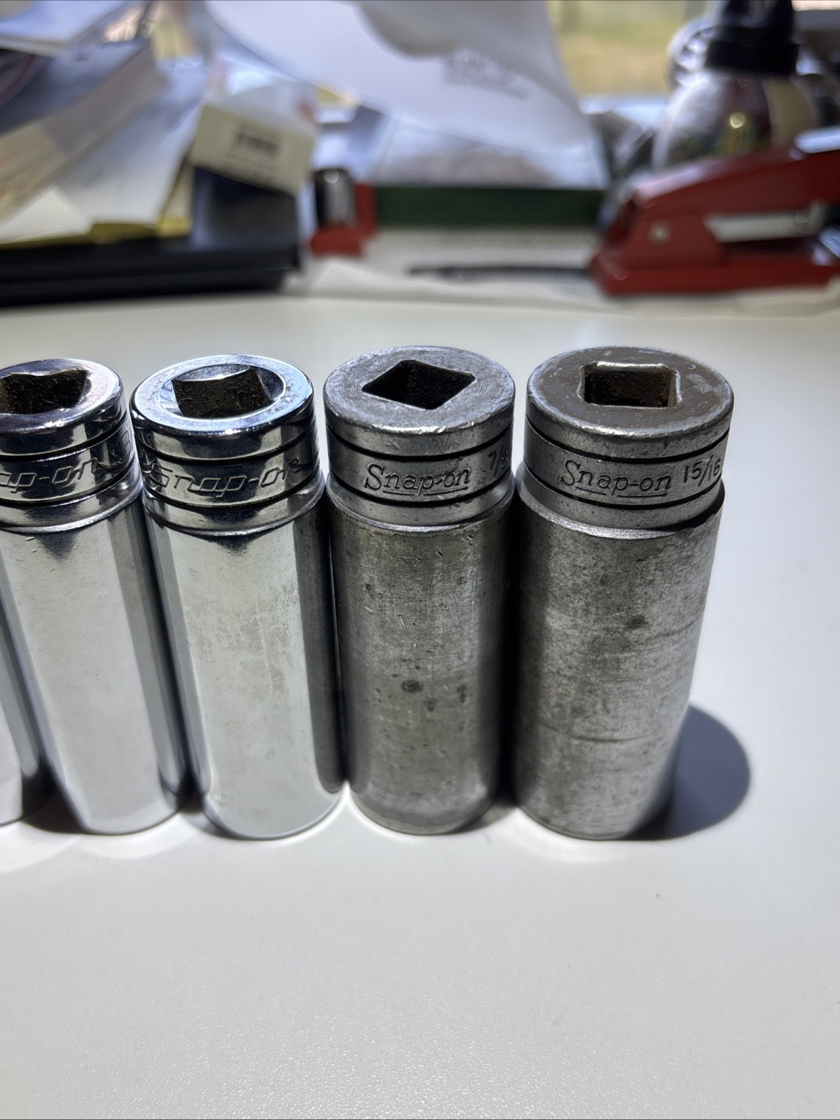 Snap On Tools 1/2″ DEEP SAE 5/8”»- 15/16″ Socket Set Lot 12-PT 🇺🇸