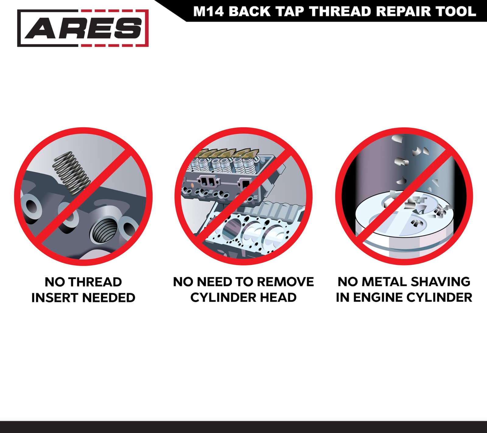M14 Back Tap Thread Repair Tool Collapsible Design for Easy Internal Repairs