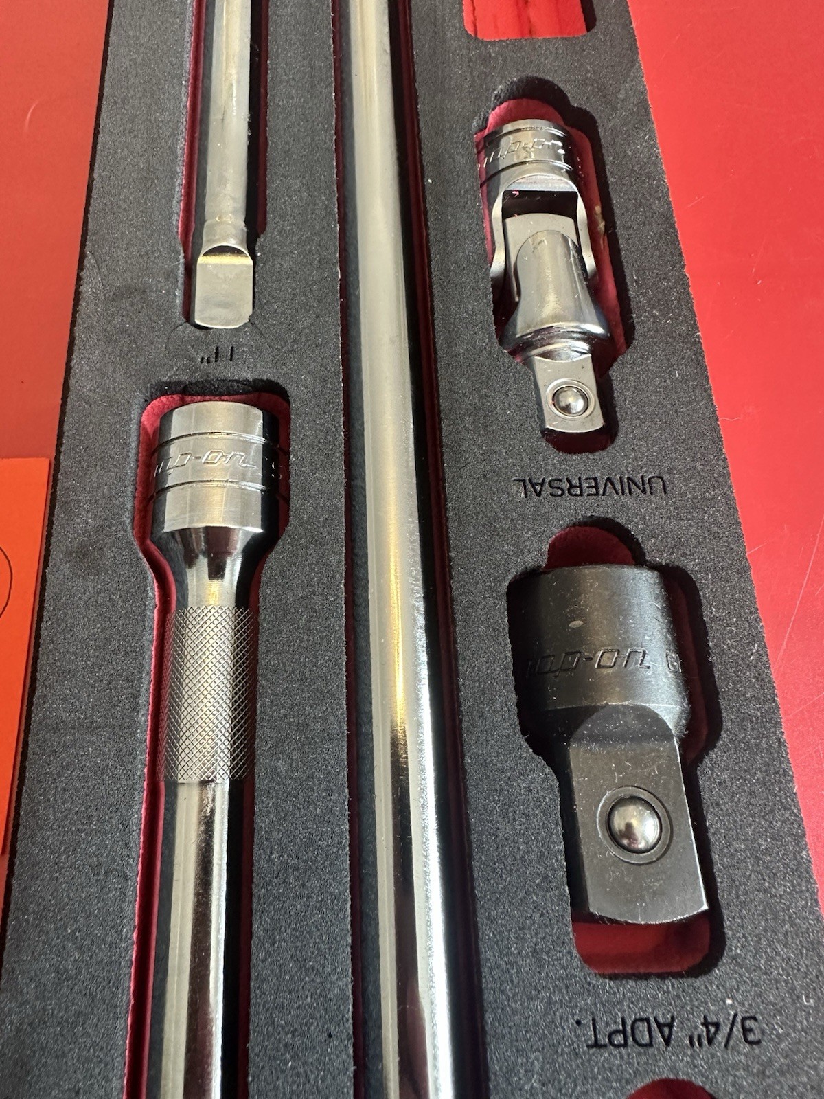 Snap On 9 pc 1/2 Drive Knurled Extension Accessory Set with PRO-FI Organization.