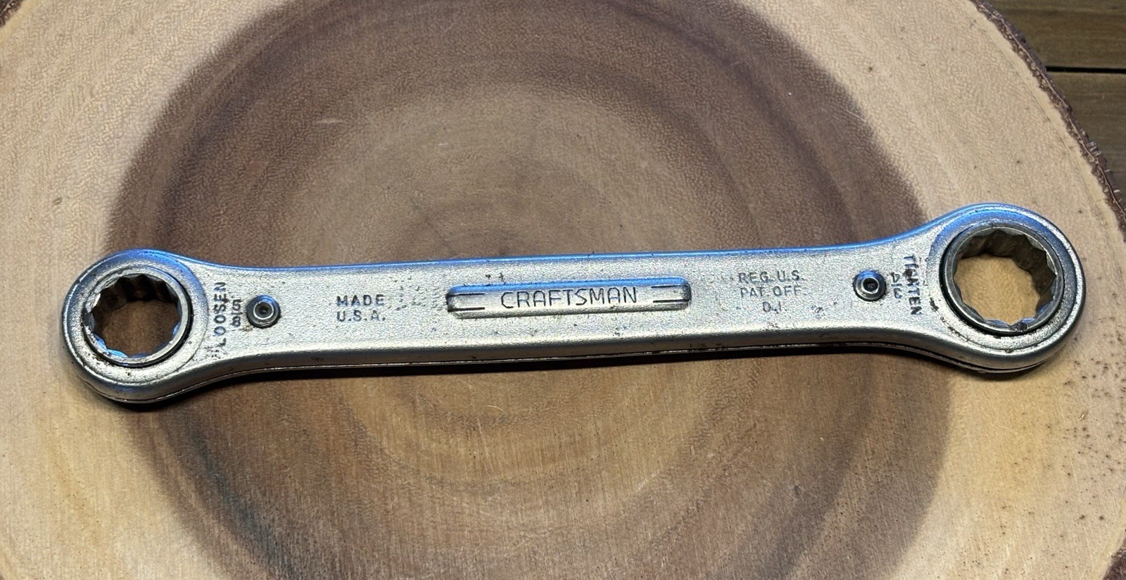 Craftsman 5/8″ x 3/4″ Box End Ratcheting Wrench Made in USA Vintage