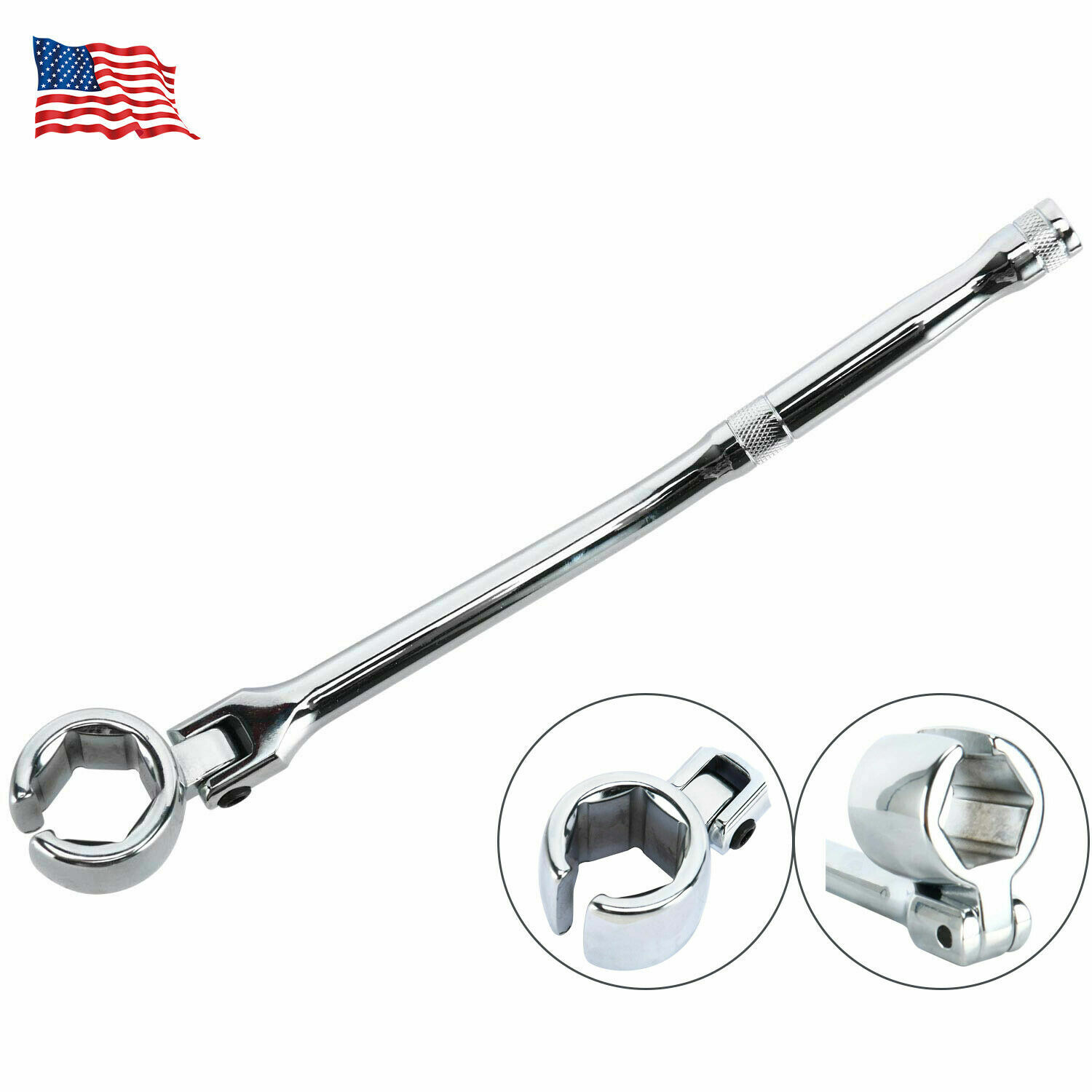 Oxygen Sensor Wrench O2 Flexible Head 7/8″ Auto Repair 22mm Hex 6pt Installer