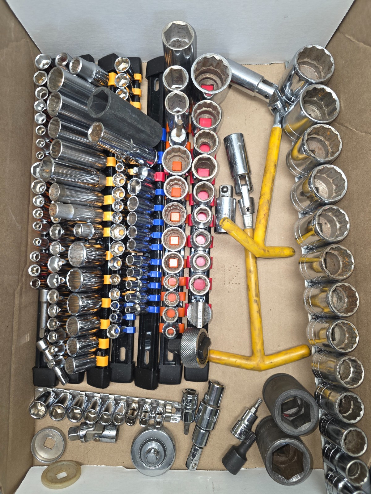 Lot of Misc Sockets, Ratchets, Extensions and Wrench’s – Sets are not complete