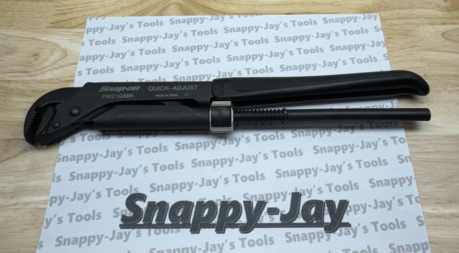 Snap-on Tools SPAIN RARE NEW BLACK Soft Grip Quick Adjust Wrench Pliers PWZ1QABK