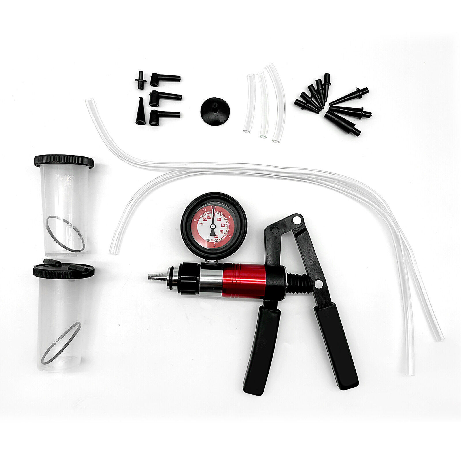 Hand Vacuum Pump Held Brake Bleeder Tester Set Bleed Car Motorbike Bleeding Kit