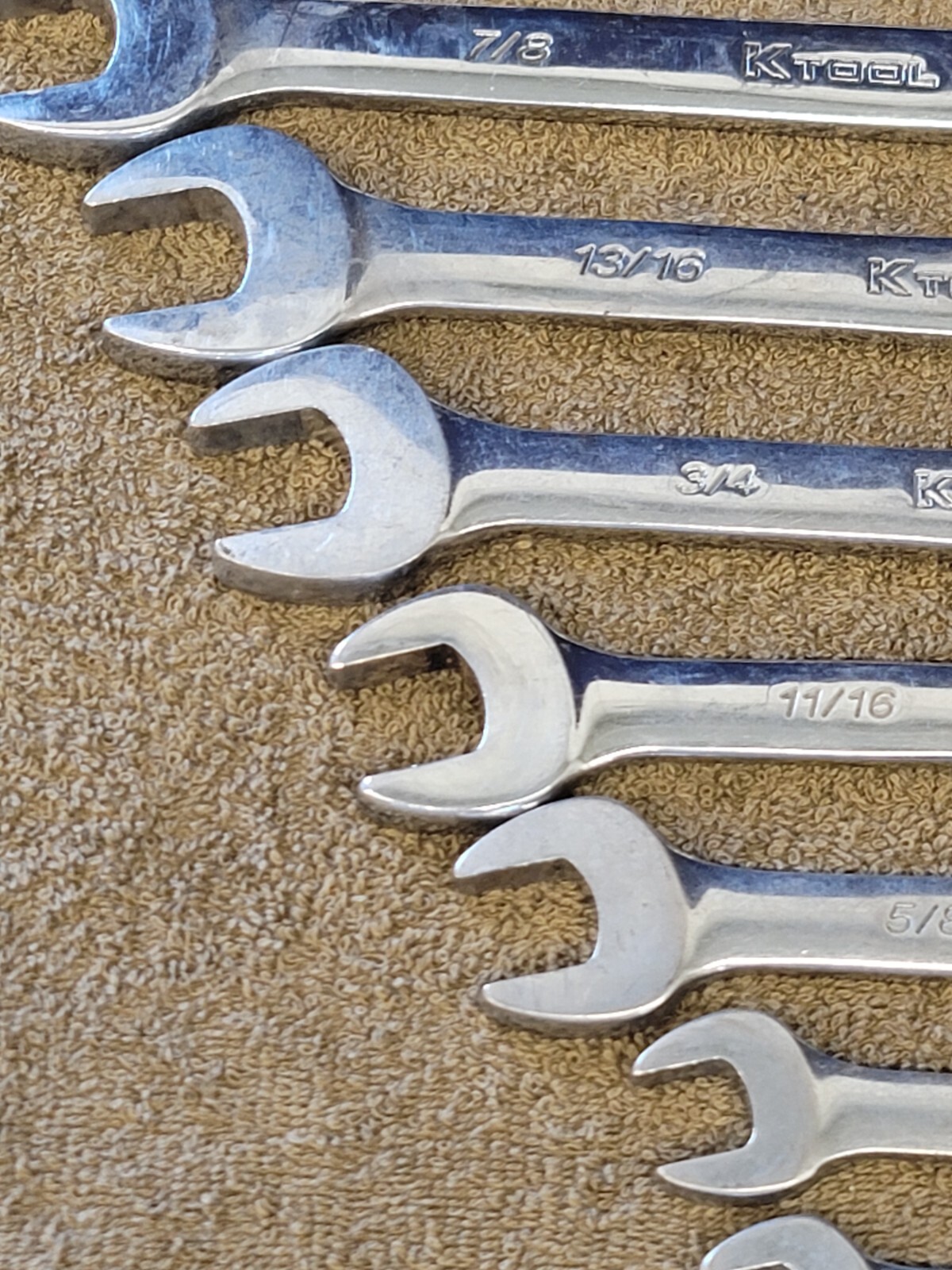 K Tool KTI Sae Combination Wrench Set 1″ 15/16 7/8 13/16 3/4 11/16 1/2 3/8 5/16