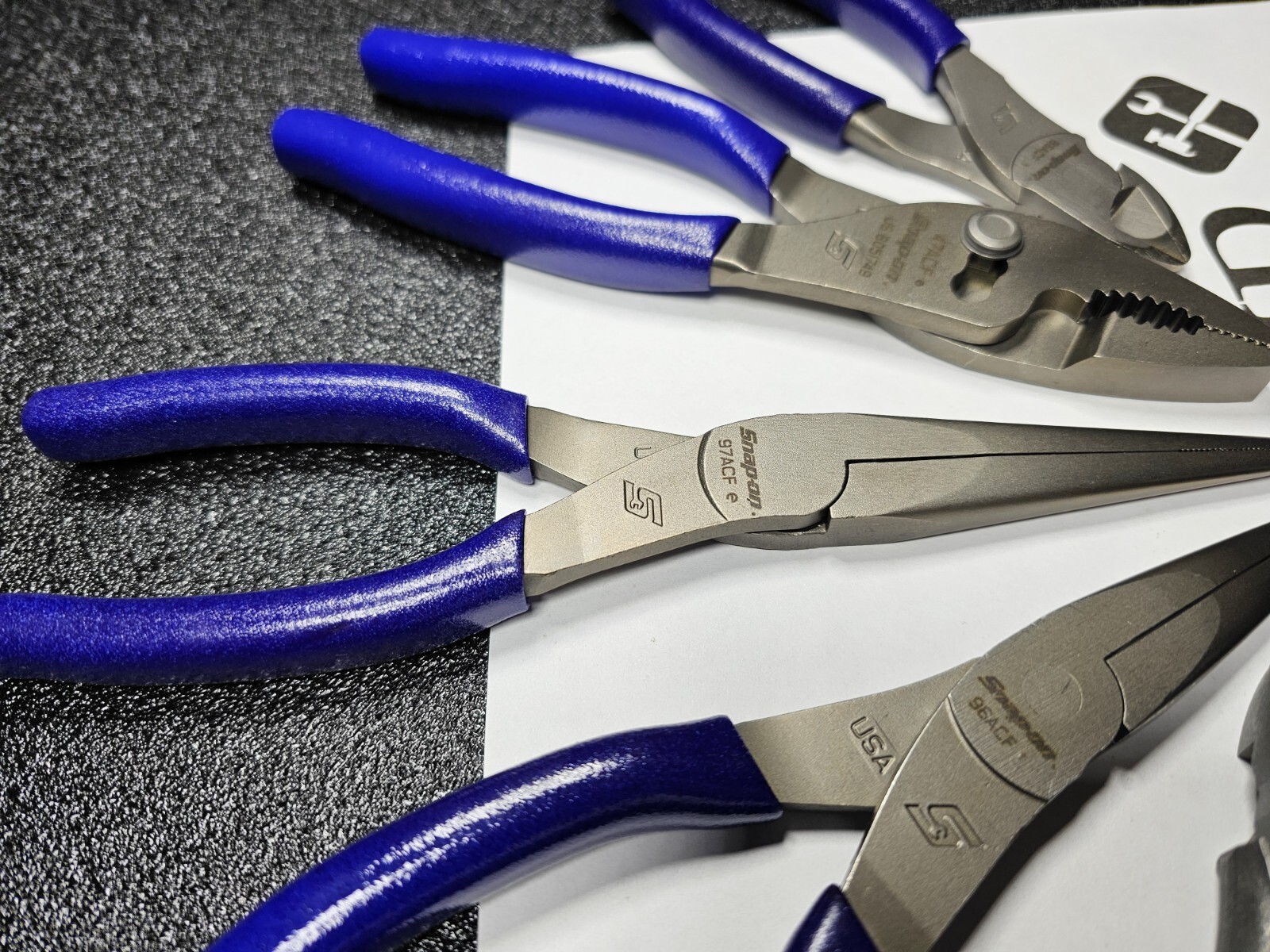 Snap-on Tools USA NOS 5pc DARK PURPLE Needle Nose Plier & Cutter Lot Set 47ACF