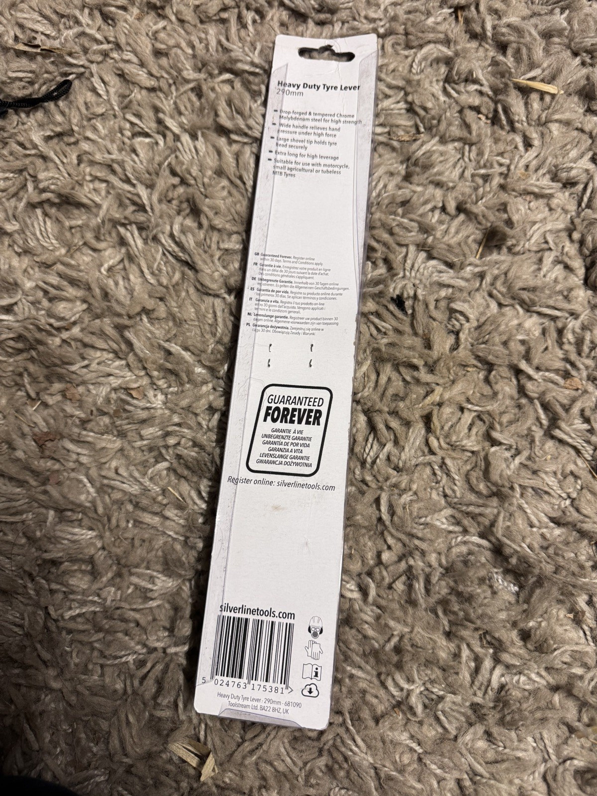 Silverline Heavy Duty Tyre Lever 290mm Part 681090 Brand New Unused