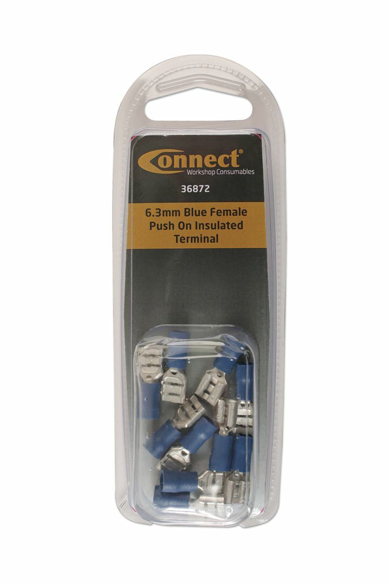 Connect 36872 6.3mm Blue Female Push On Insulated Terminal Pk 10