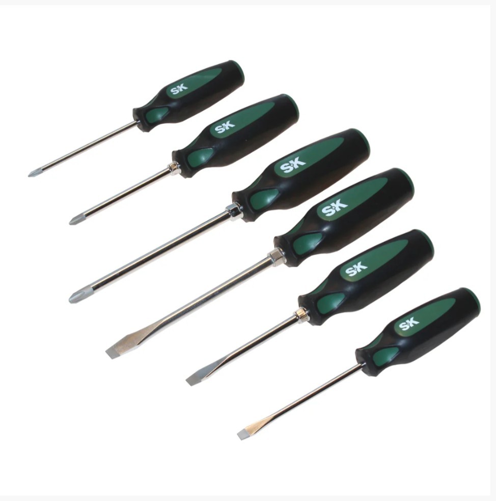 SK Professional Tools 6 Piece Cushion Grip Screwdriver Set Automotive LIFETIME W
