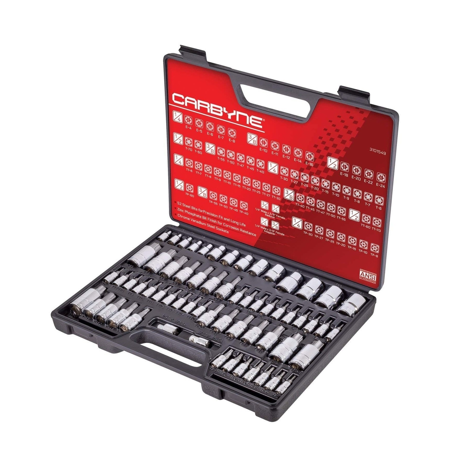 CARBYNE 62 Piece Master Torx Bit Socket Set & Torx External Socket Set AND 7 …