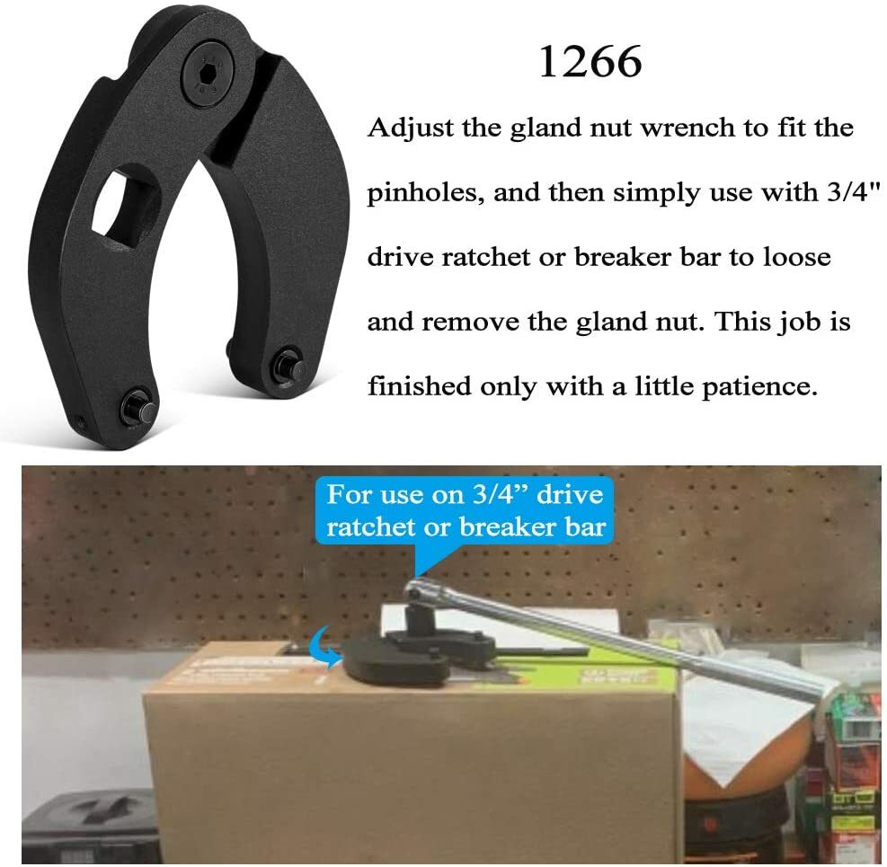 1266 & 7463 Adjustable Gland Nut Wrench Set for Hydraulic Cylinders Universal