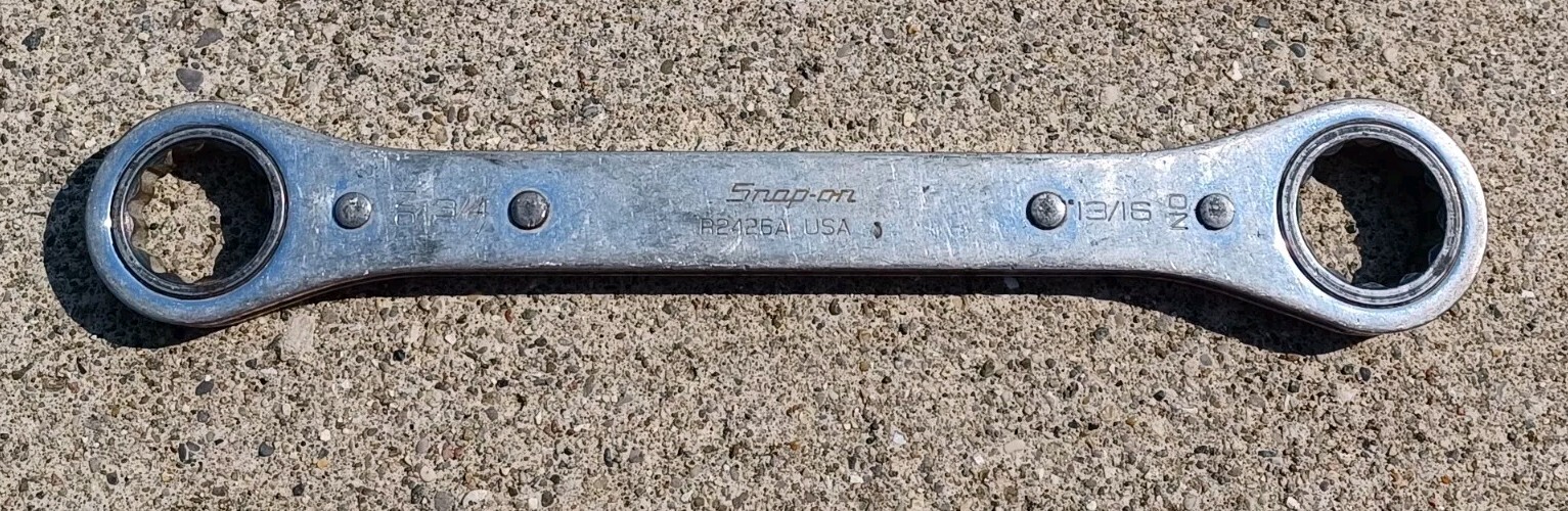 R-2426/A, 3/4″ X 13/16″ Box End Ratcheting Wrench 8.6″ Long 12 Point SNAP ON USA