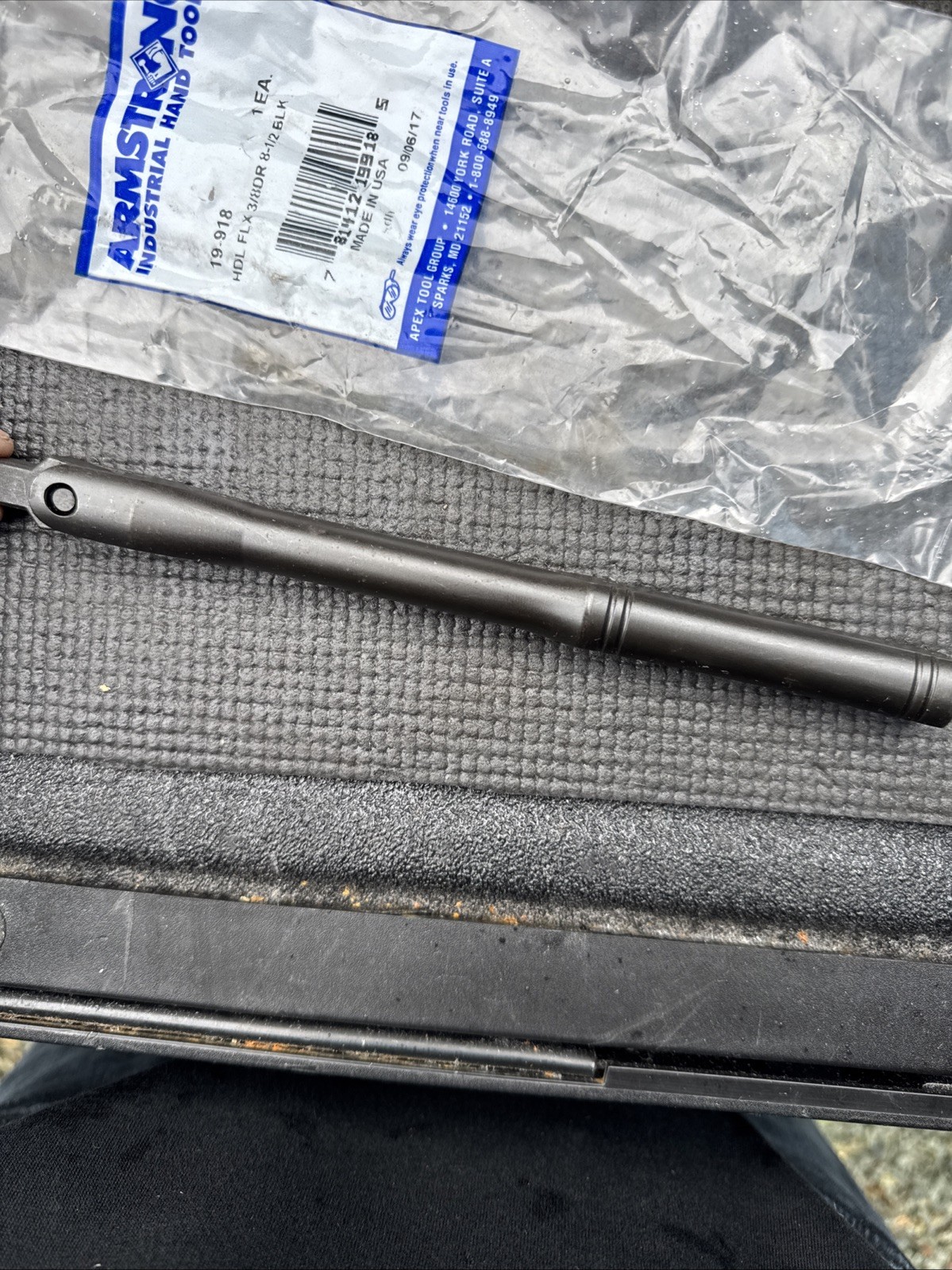 NOS Armstrong Tools USA 19-918 Black Industrial Finish Breaker Bar 3/8″ Drive
