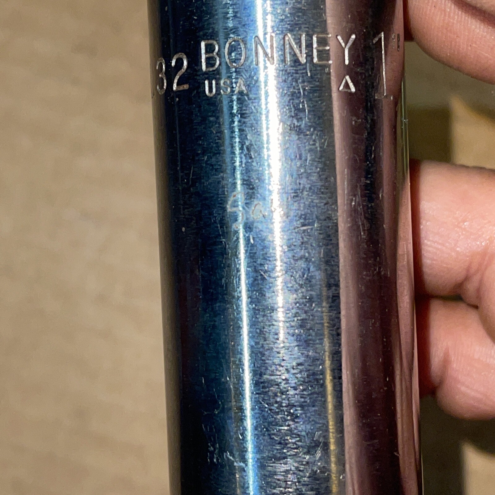 BONNEY USA AL32 1 In SAE 1/2 Drive 12 Point Deep Socket Vintage 1/2”