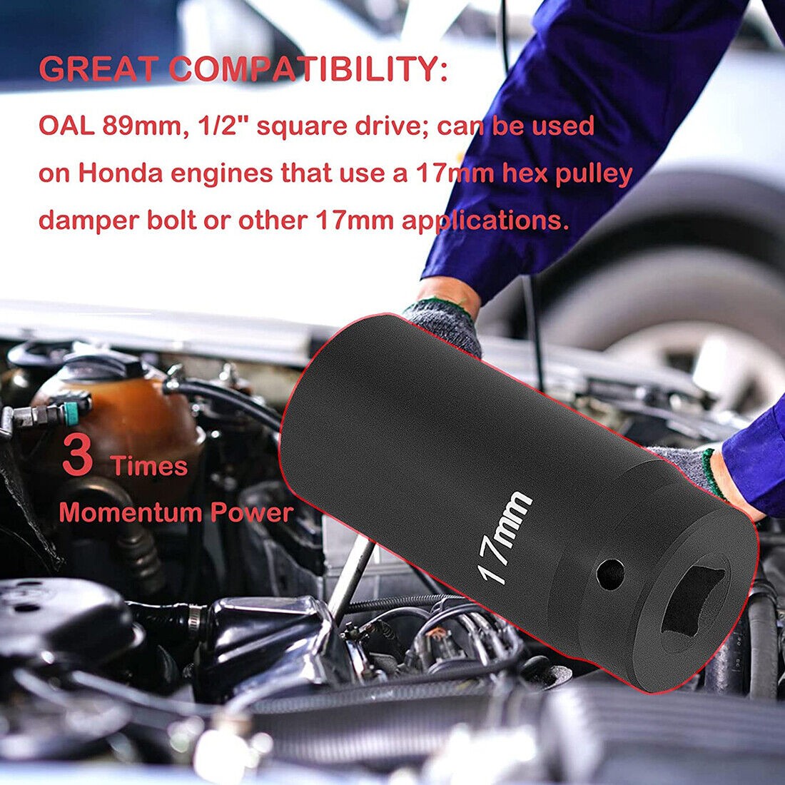 77060 17mm Harmonic Balancer Socket For Honda Engines Balancer Socket