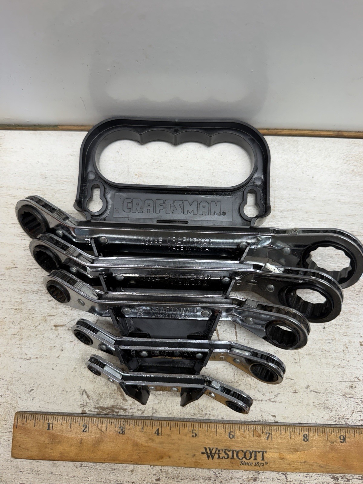 Craftsman 5Pc SAE Double Offset Ratcheting Wrench Set 1/4-7/8 USA 🇺🇸 Like New