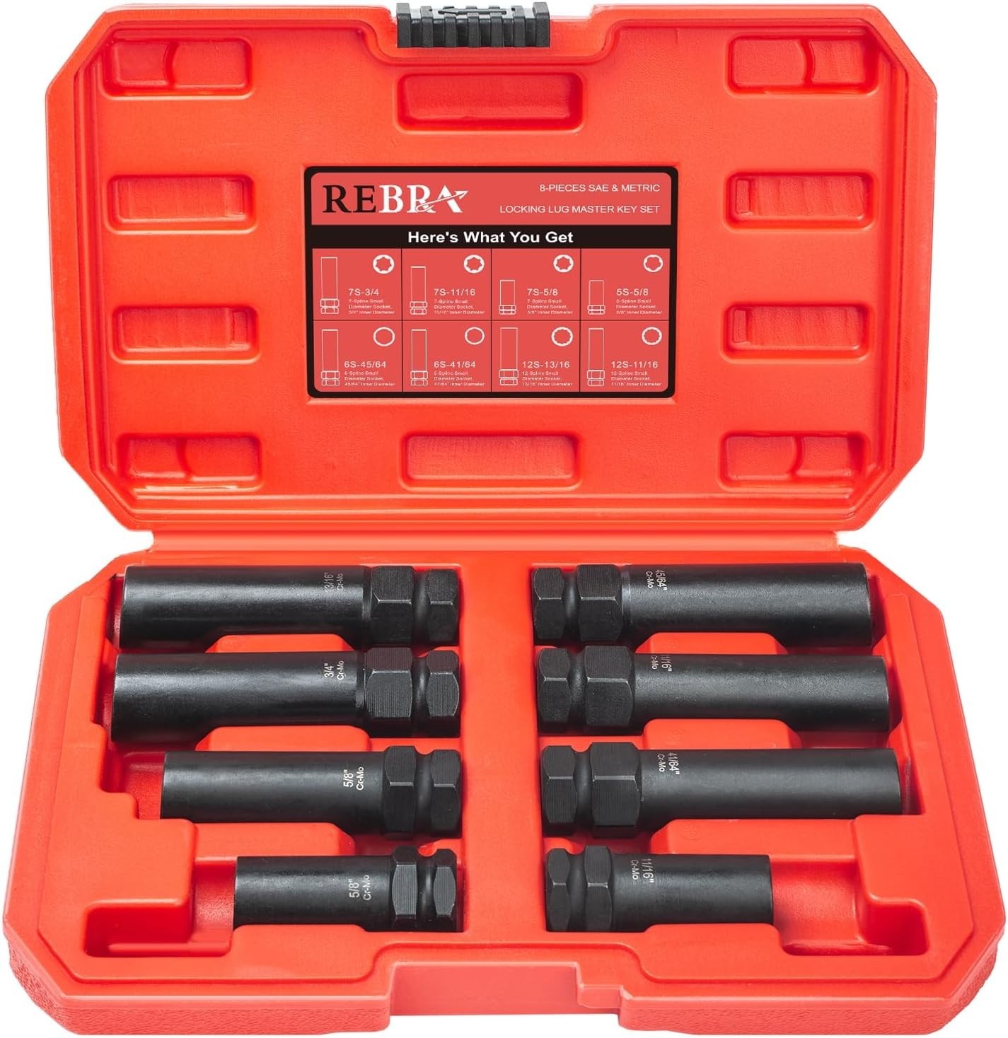 8 Piece Locking Lug Nut Socket Set for Easy Wheel Removal and Installation