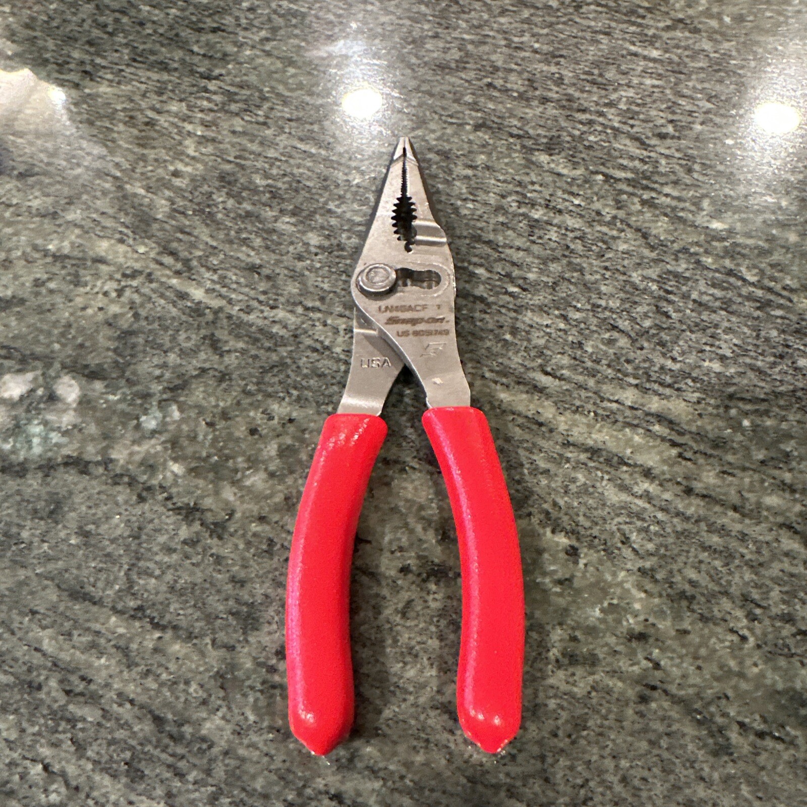 Snap On ln46acf 7” talon grip long nose slip joint pliers red