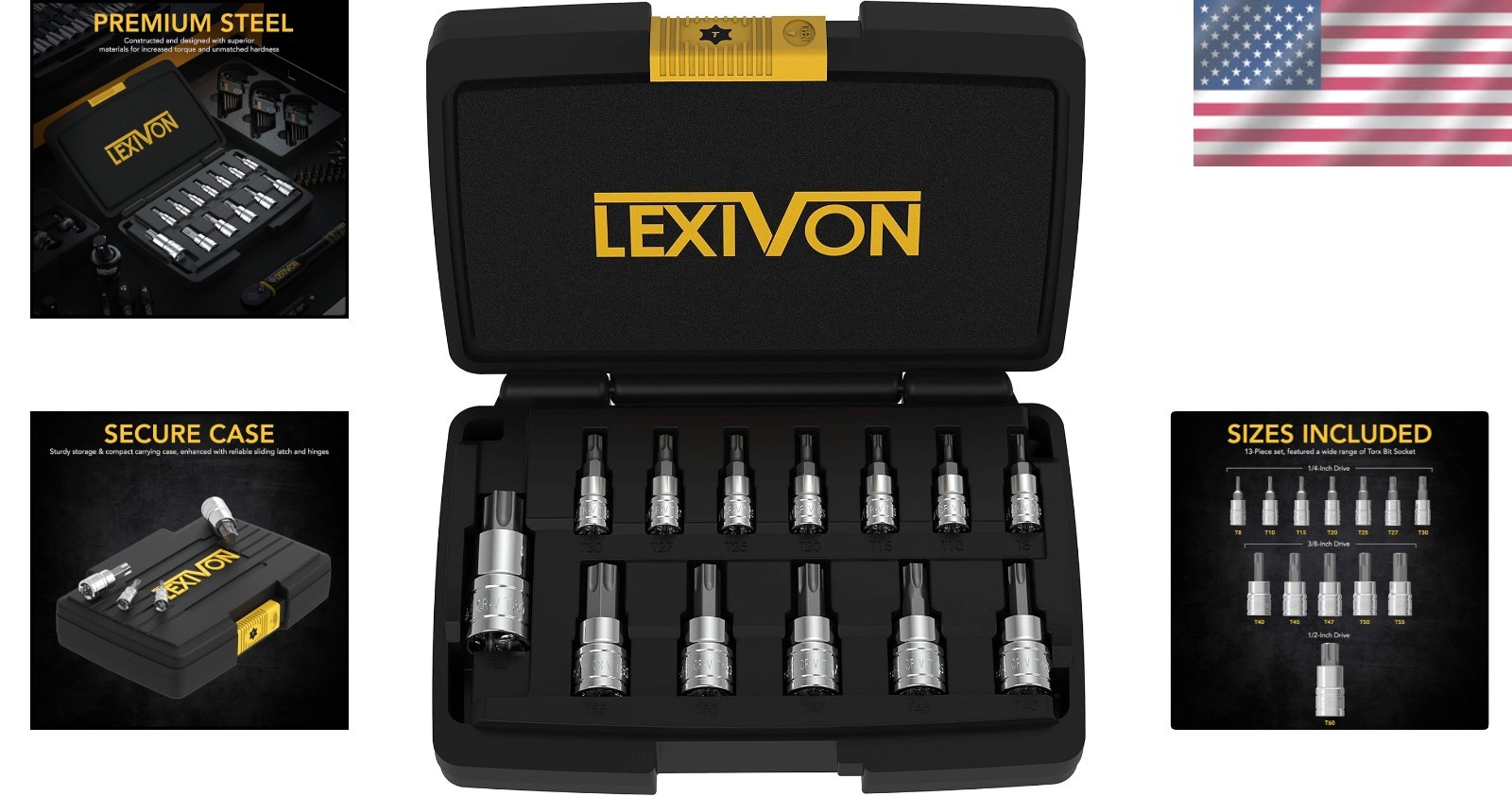 Ultimate 13-Piece Torx Bit Socket Set in S2 Alloy | T8 – T60 for Professionals