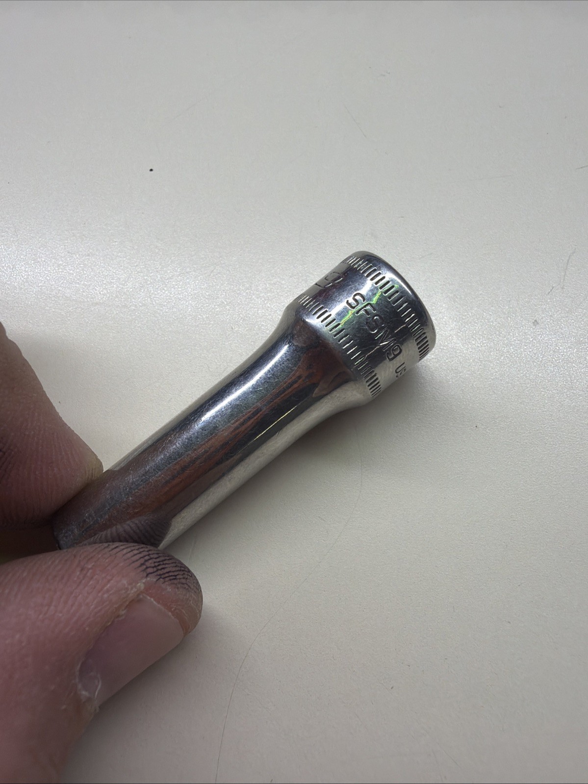 Snap On Tools SFSM9 3/8 Dr 6Pt Metric 9mm Flank Dr Deep Chrome Socket USA