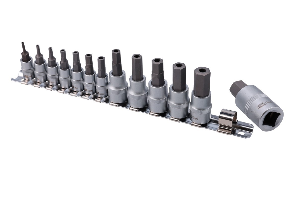 Laser Tools 9282 Security Hex Socket Bit Set 1/4″D, 3/8″D, 1/2″D 13pc
