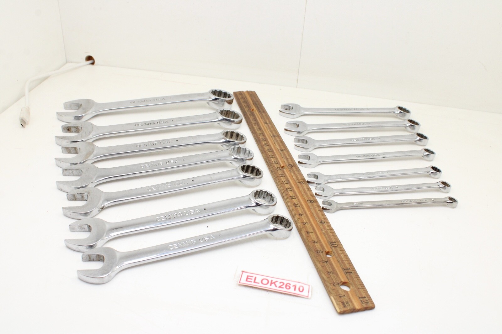 Snap On OEXM6-OEXM19 6-19mm 14 Piece 12 Point Metric Combination Wrench Set USA