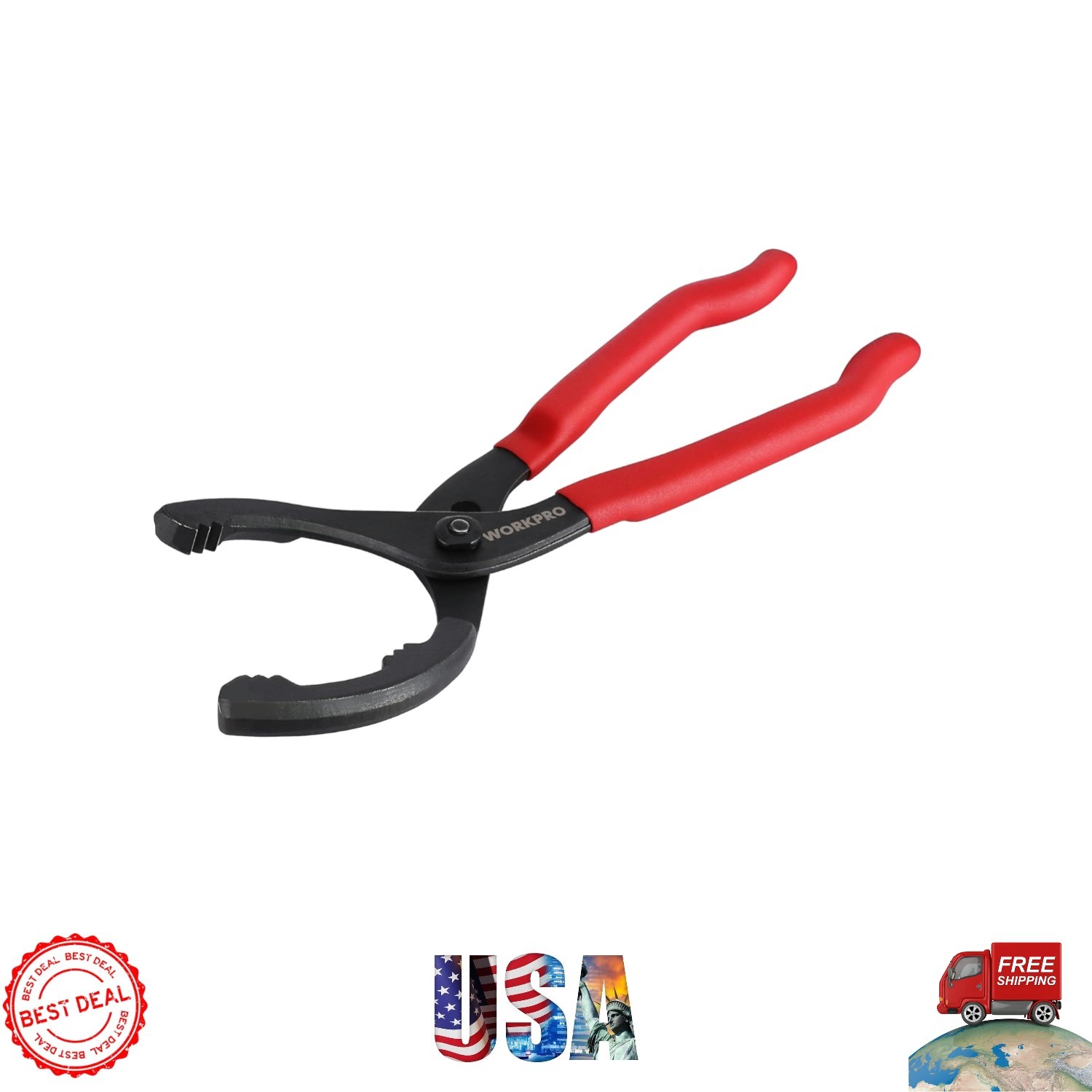 Versatile 12″ Oil Filter Removal Tool with Soft Red Grips – Mechanic Essential