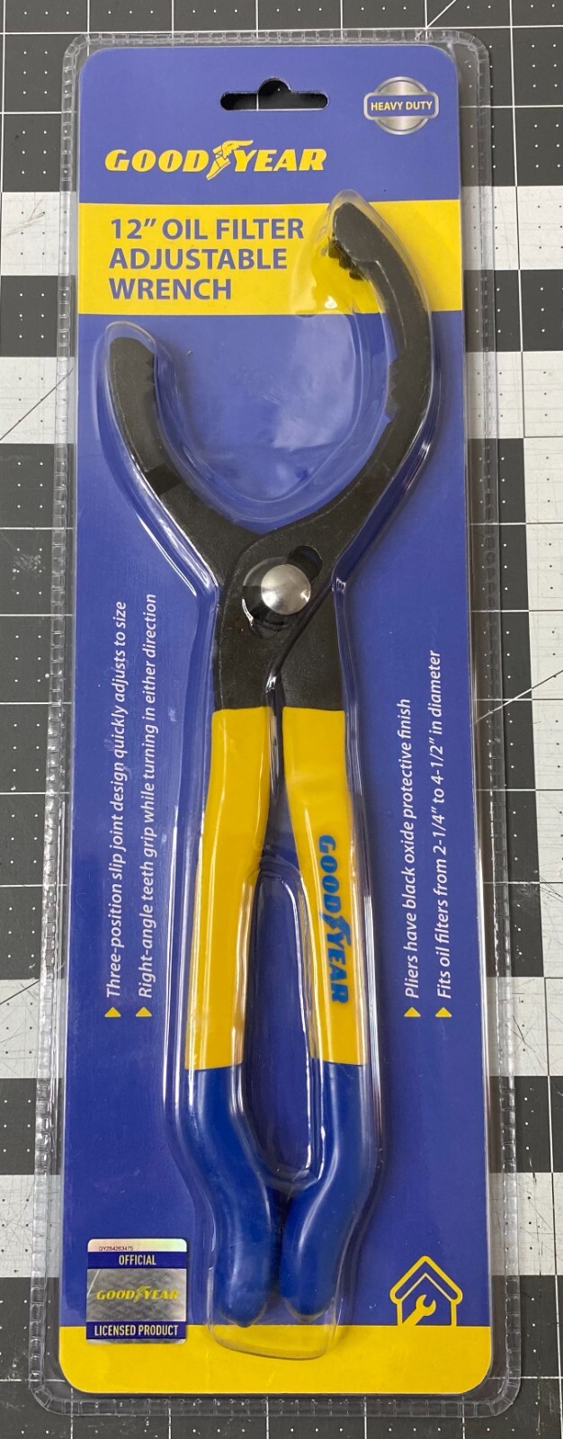 Good Year 12″ OIL FILTER PLIERS ADJUSTABLE Wrench GY1773 From 2 1/4» – 4 1/2»
