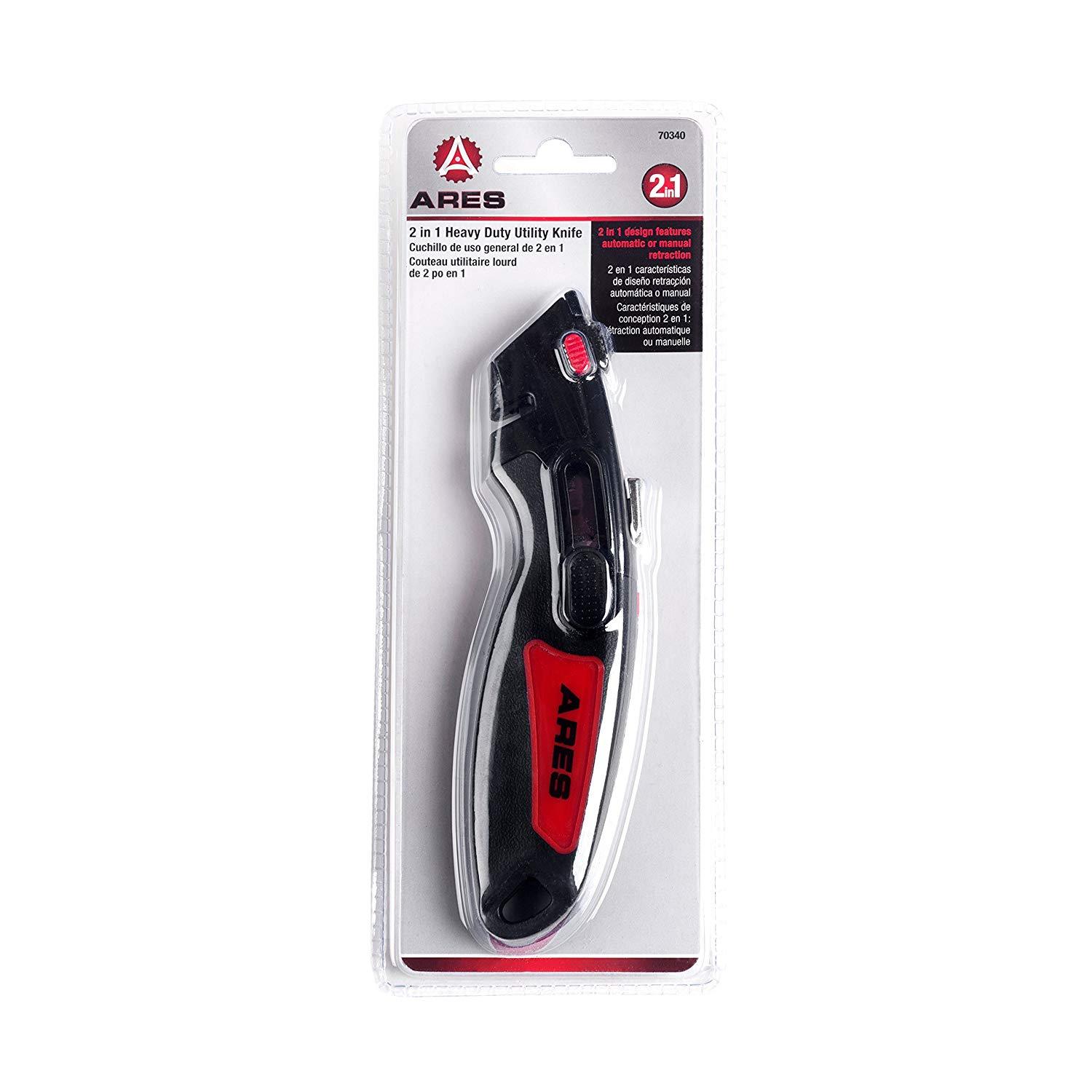 2 in 1 Heavy Duty Utility Knife | Automatic & Manual Blade Retraction