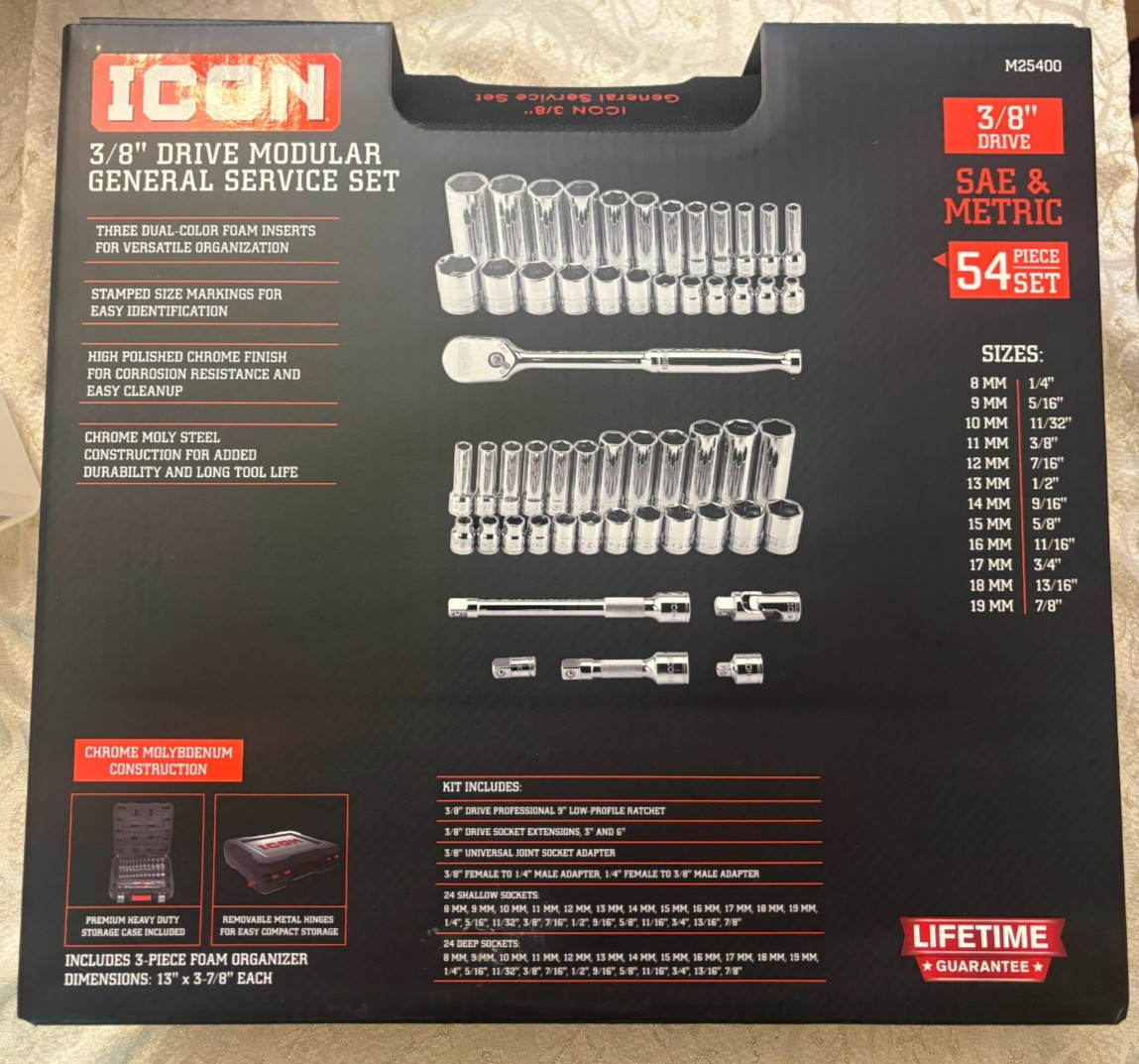 Icon 3/8 in. Drive Modular General Service Socket Set | M25400 | 70469