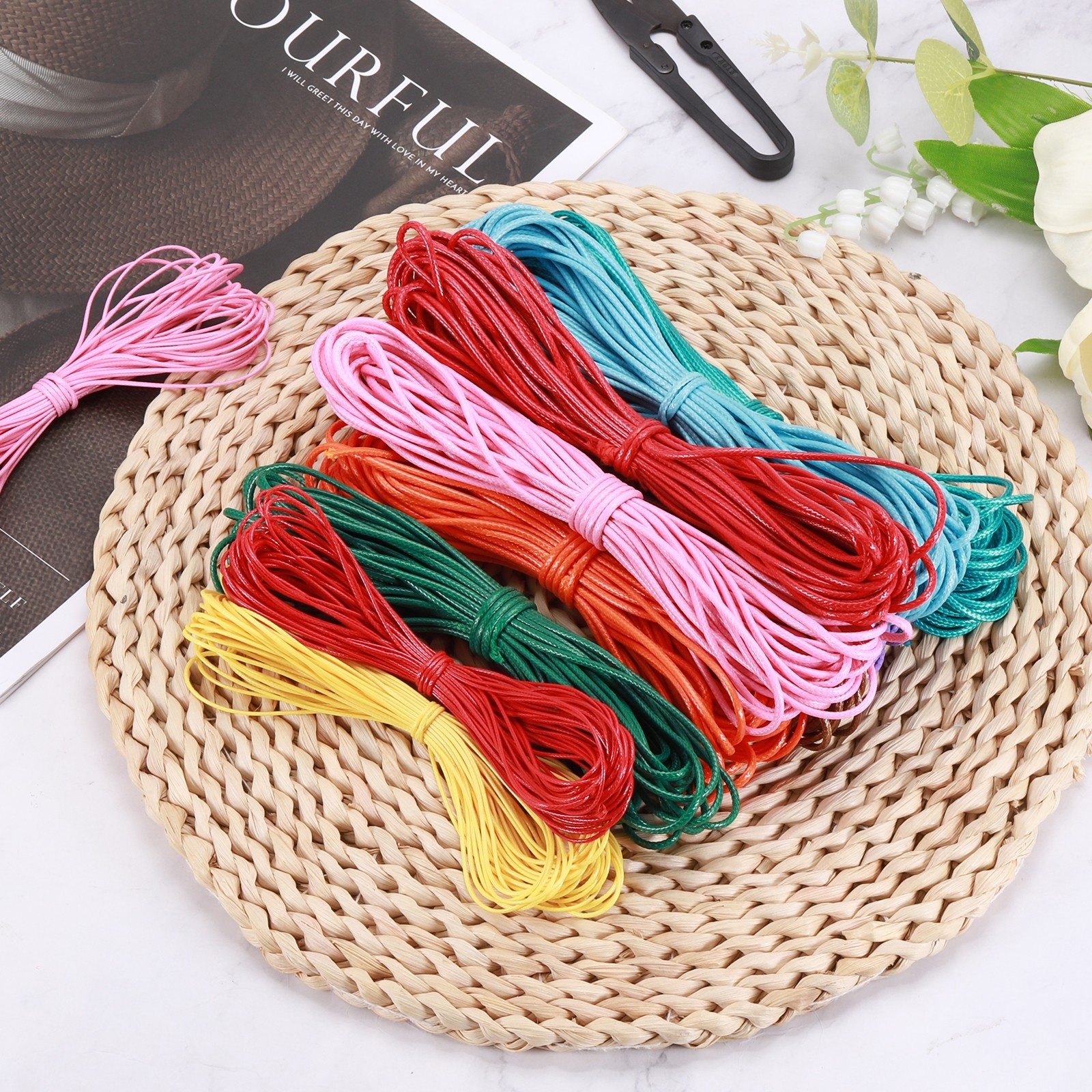 Brown 1mm Waxed Cord 11 Yard Wax Bead Thread String for Jewelry Make