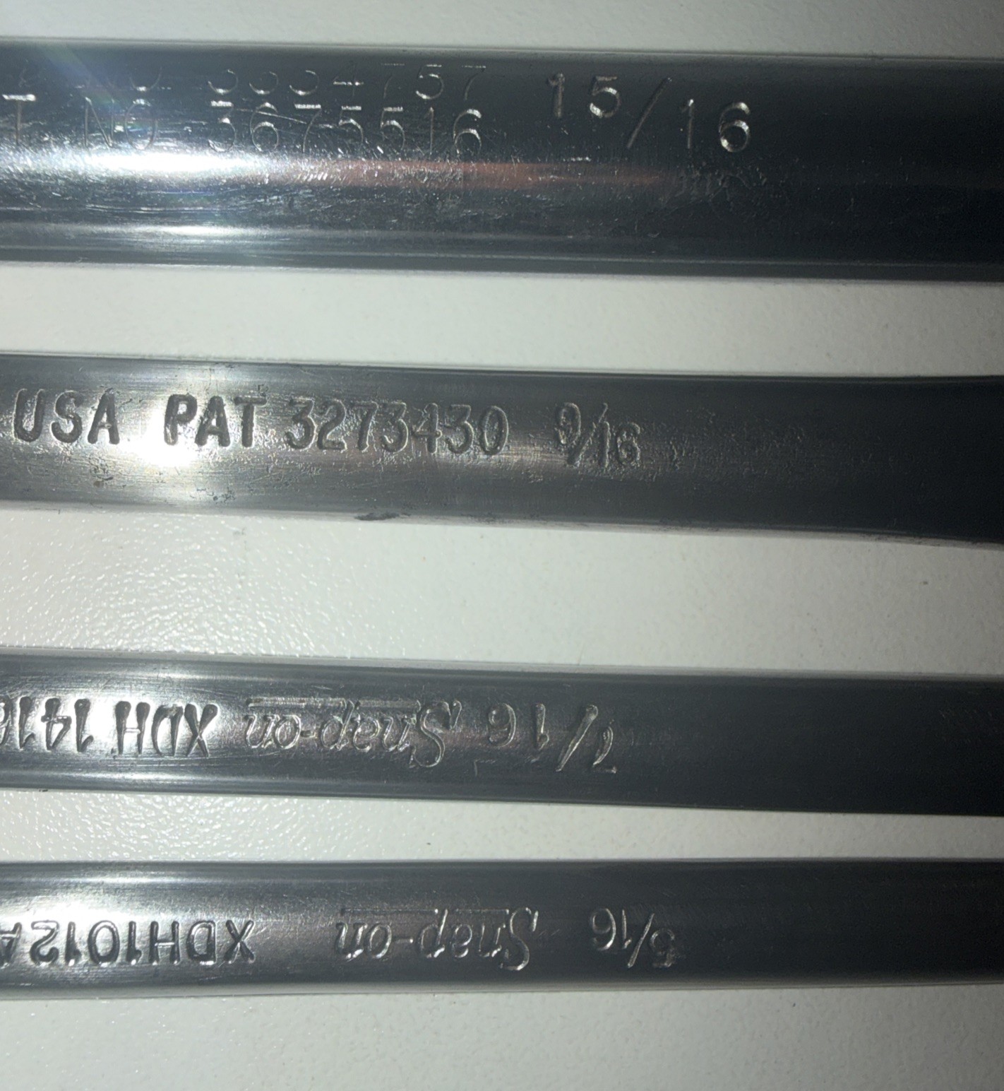 Snap On 4pc Offset SAE Double Box End Wrench 12 PT USA