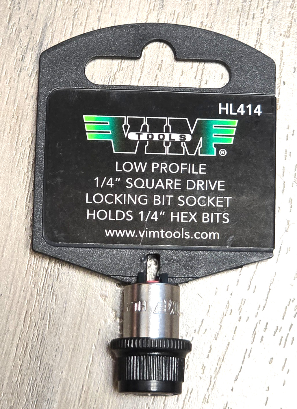 VIM Tools 1/4″ Square drive to 1/4″ Hex Locking Bit Holder Socket Adapter #HL414