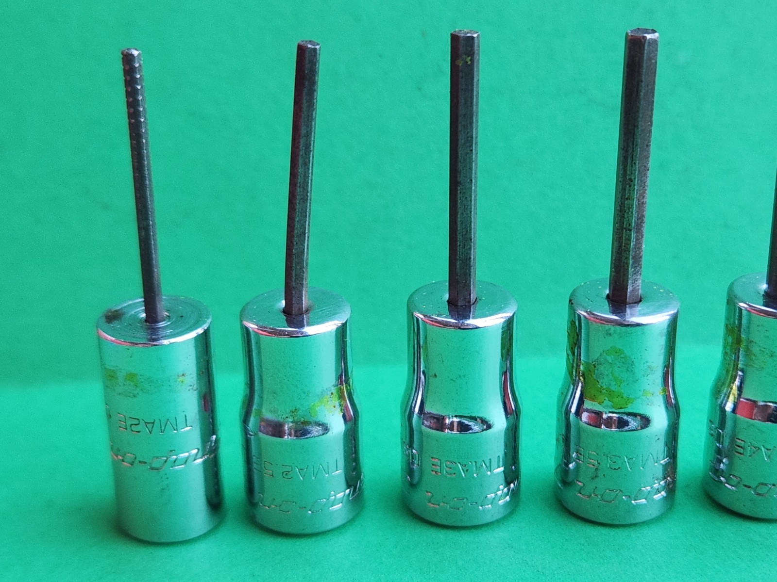 Snap On 10 pc 1/4″ Dr. SAE Hex Driver Bit Socket Set 1/16″-1/4″