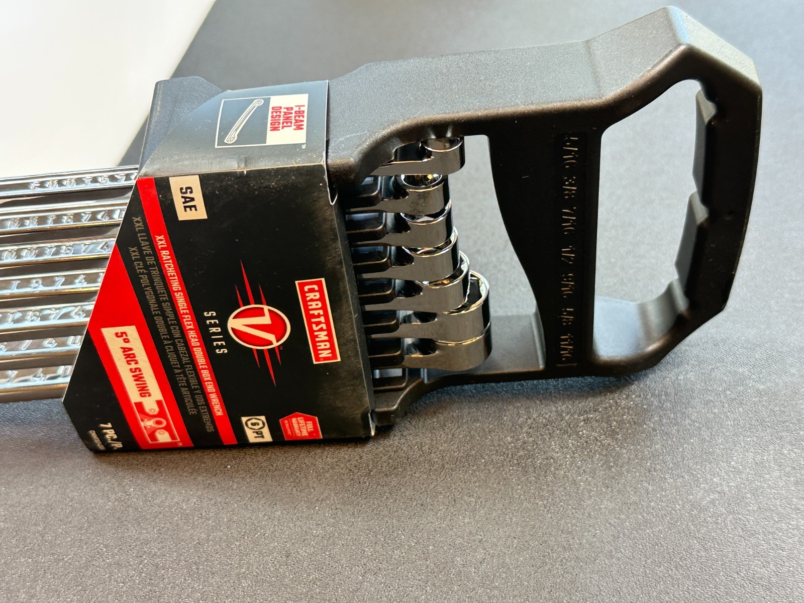 CRAFTSMAN V-Series 7pc SAE 5/16-11/16 Ratcheting Flex Head XL Box End Wrench Set