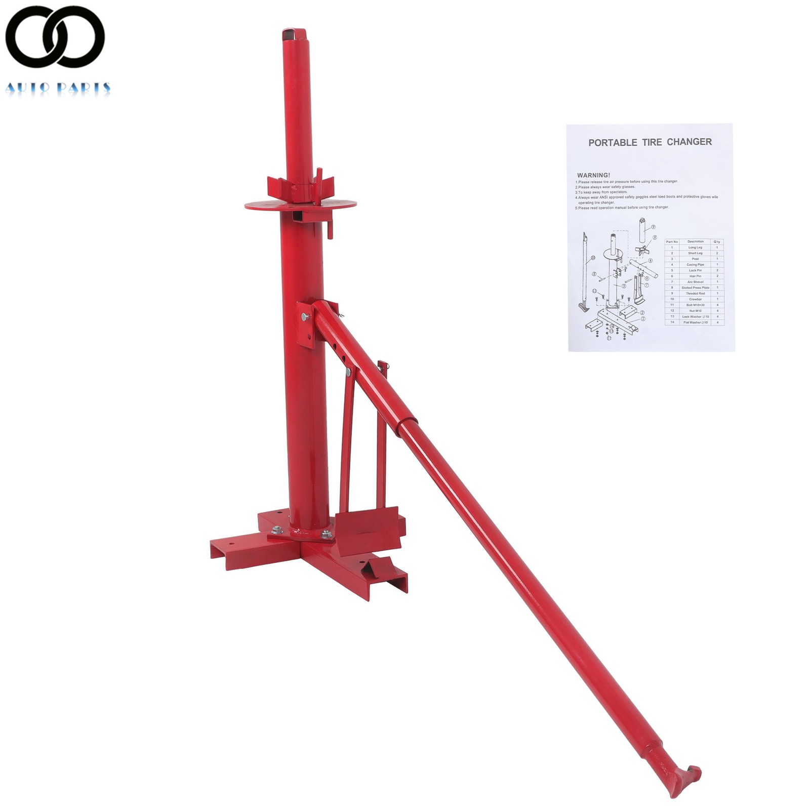 Manual Tire Changer For 8″ to 16″ Tires Portable Hand Bead Breaker Mounting Tool