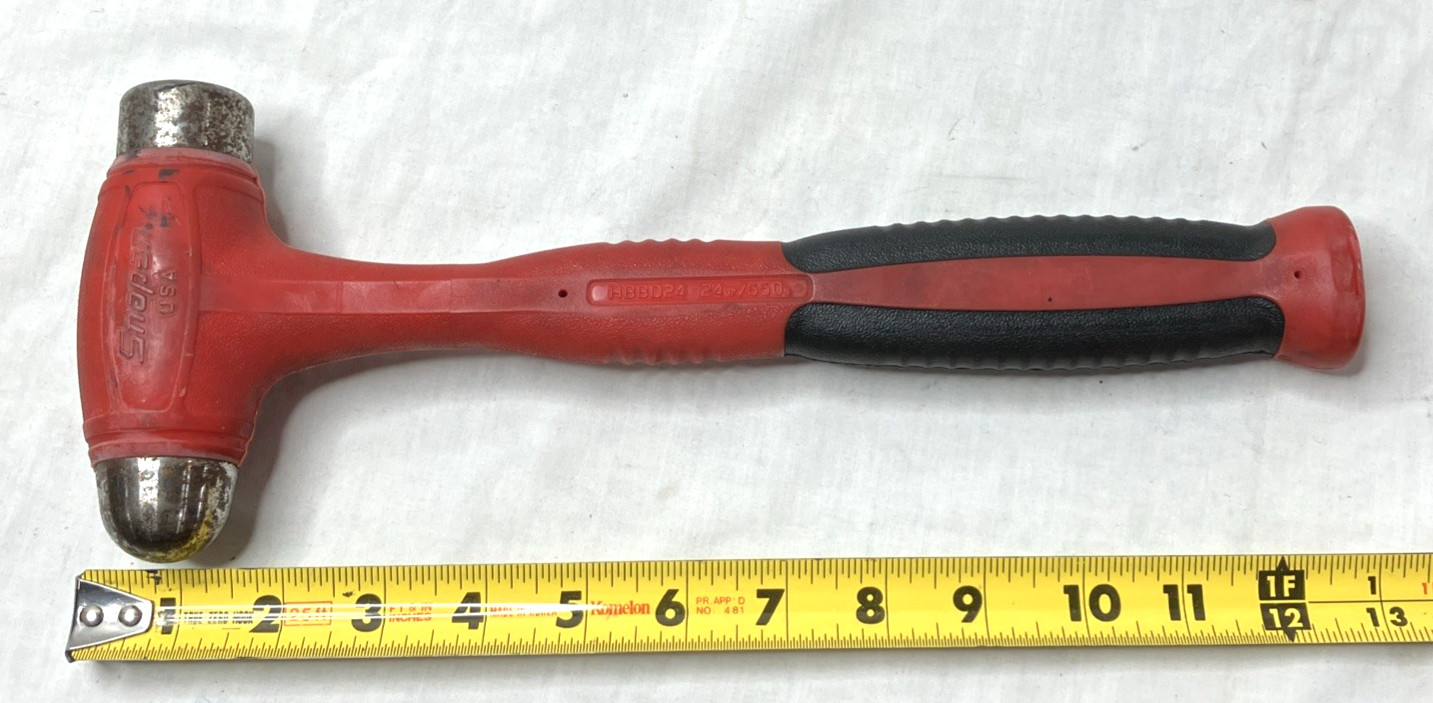 Snap-on HBBD24 24 oz Dead Blow Ball Peen Hammer 13” USA Mechanics Tool