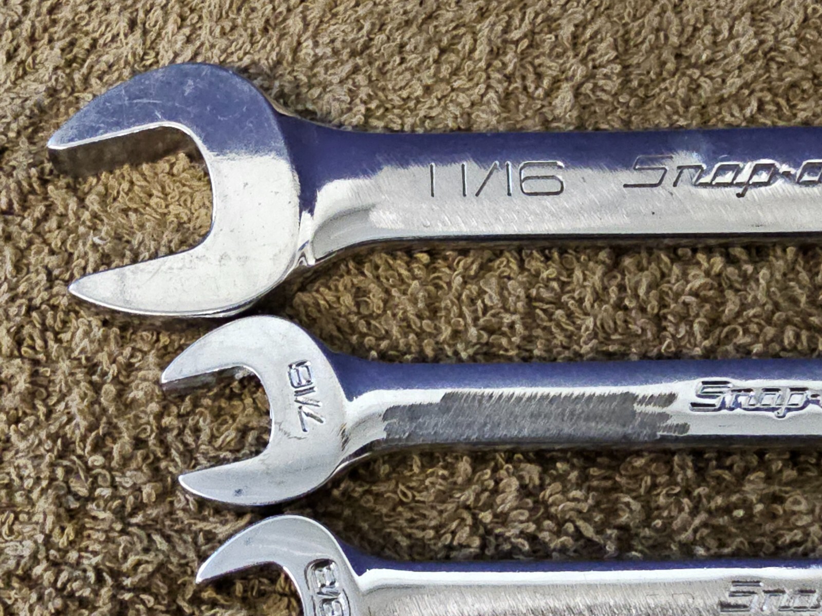 5 Snap-On Stubby Combination Wrench Set OEX OEX220B 11/16″ 7/16″ 3/8″ 3/16″
