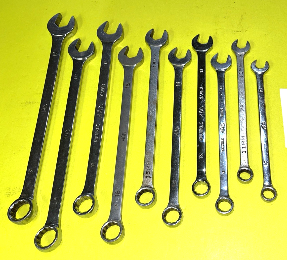 MAC TOOLS 10 PIECE METRIC COMBINATION WRENCH SET 12-POINT