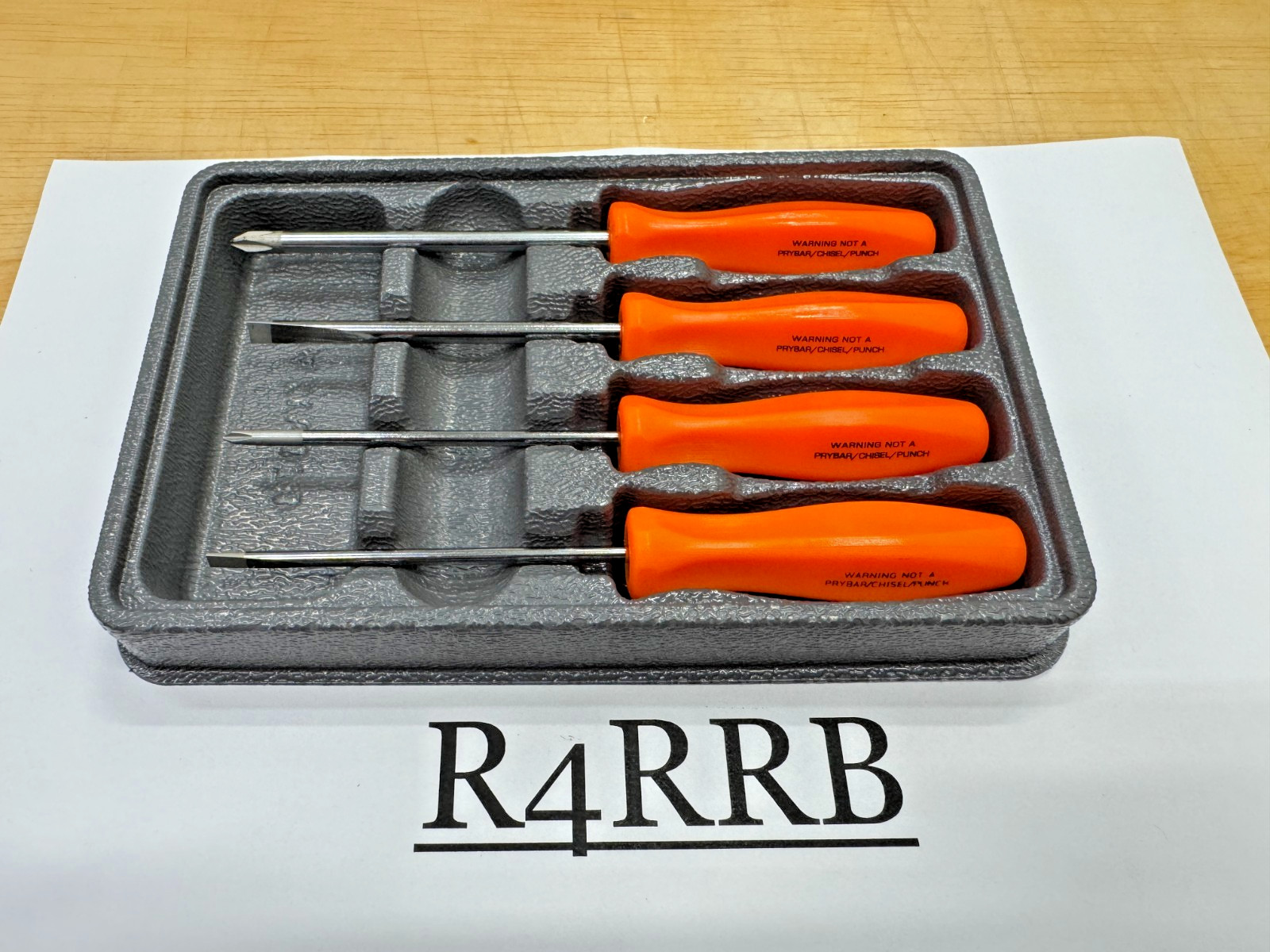 Snap-on Tools USA NEW ORANGE 4pc Mini Hard Grip Combo Screwdriver Set SDDX40AO
