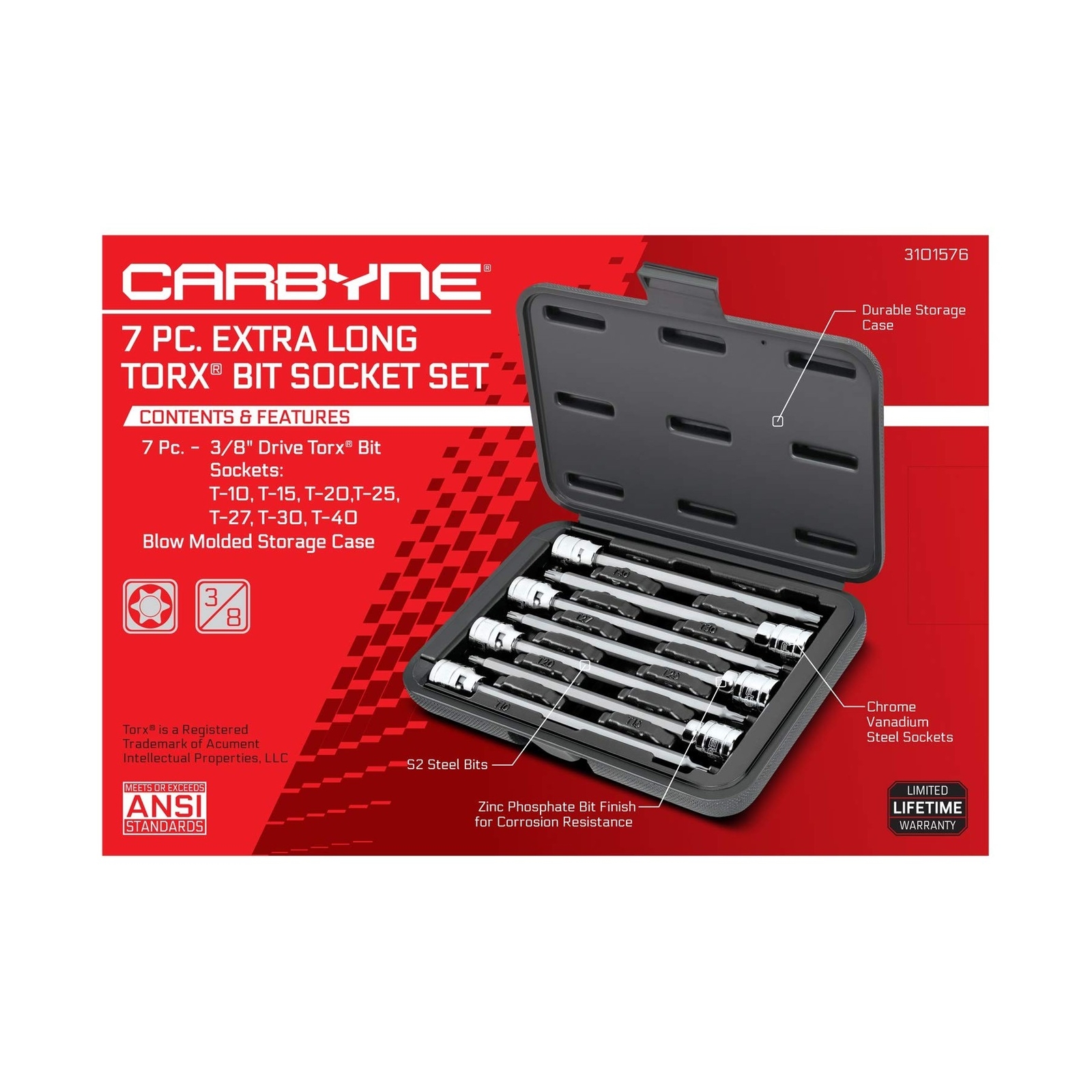 CARBYNE 62 Piece Master Torx Bit Socket Set & Torx External Socket Set AND 7 …