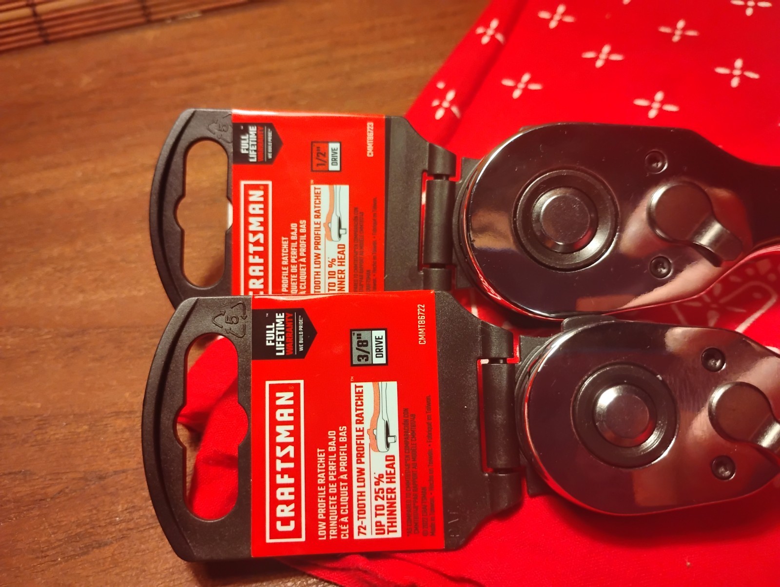 2 New Craftsman Low Profile Rachets 1/2 + 3/8 Made In China Set