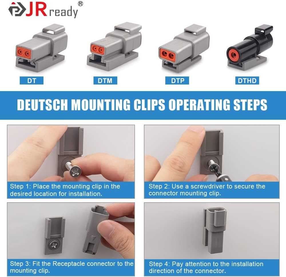 JRready Deutsch Connector 2 Pin Kits with Size 16 DT-2Pin 5Pairs