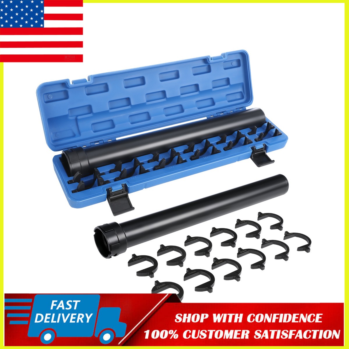 13pc Inner Tie Rod Removal Installation Tool Set with 12 SAE & Metric Adaptors !